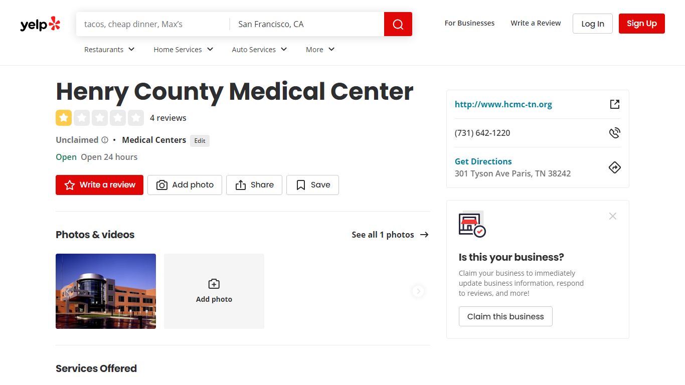 HENRY COUNTY MEDICAL CENTER - Medical Centers - Yelp