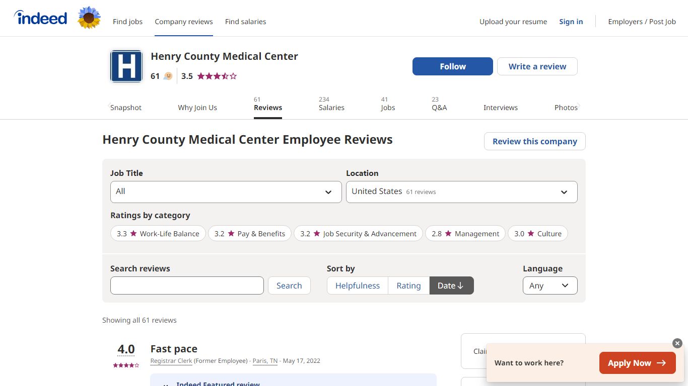 Henry County Medical Center Employee Reviews - Indeed